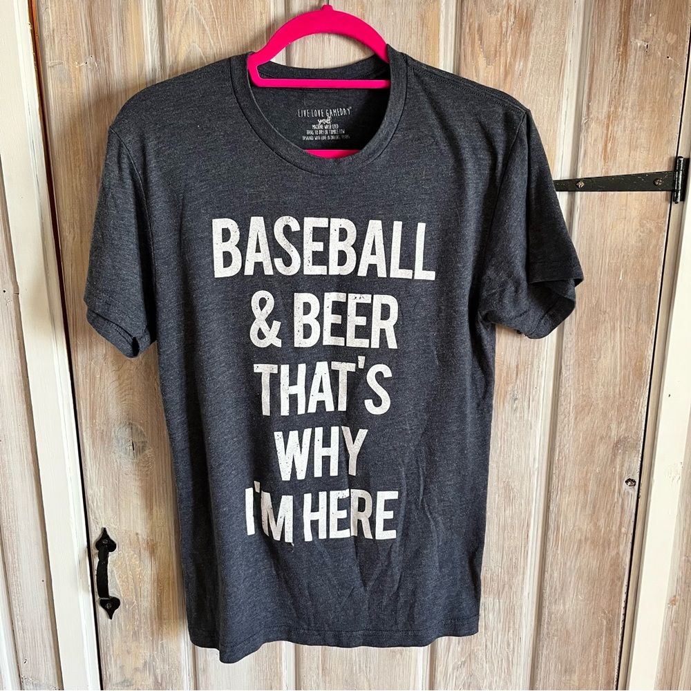 Baseball Tee - Baseball and Beer, That’s Why I’m Here!